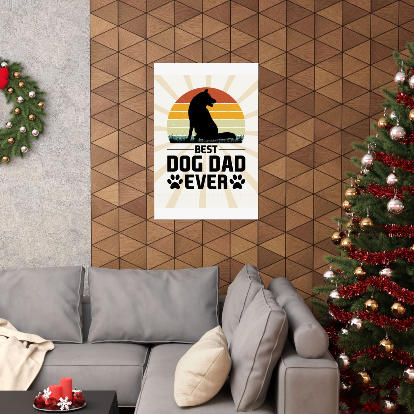 Best Dog Dad Ever Retro Poster