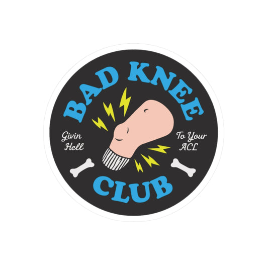 Bad Knee Club Sticker | Funny ACL Knee Injury Design