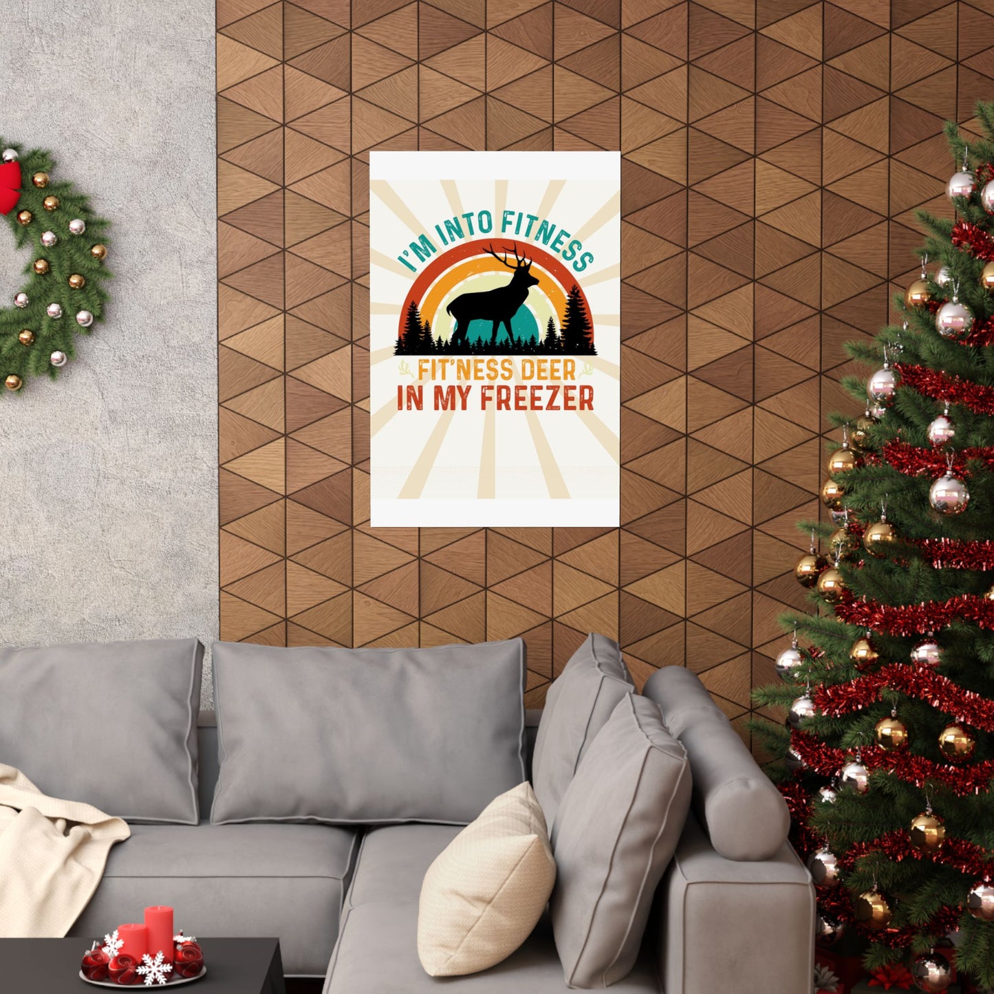 Fit'ness Deer In My Freezer Retro Poster