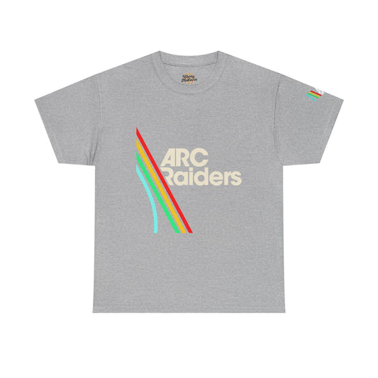 ARC Raiders retro rainbow stripe T-Shirt | vintage inspired logo tee