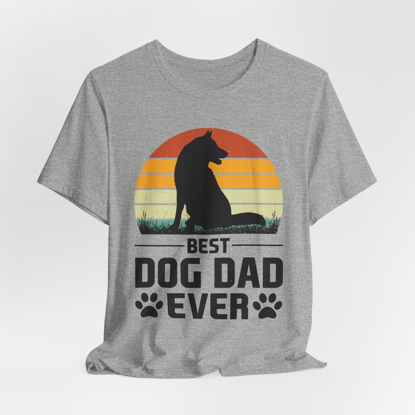 Best Dog Dad Ever Retro Sunset Tee