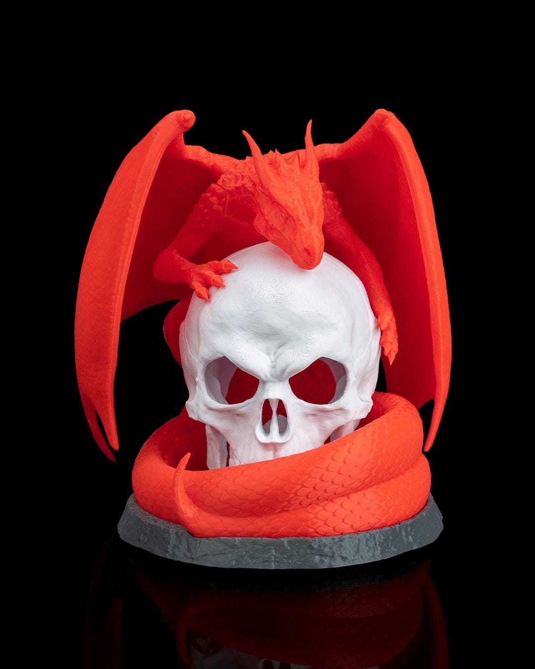 Necrodragon Skull Lamp: Gothic Dragon Table Light