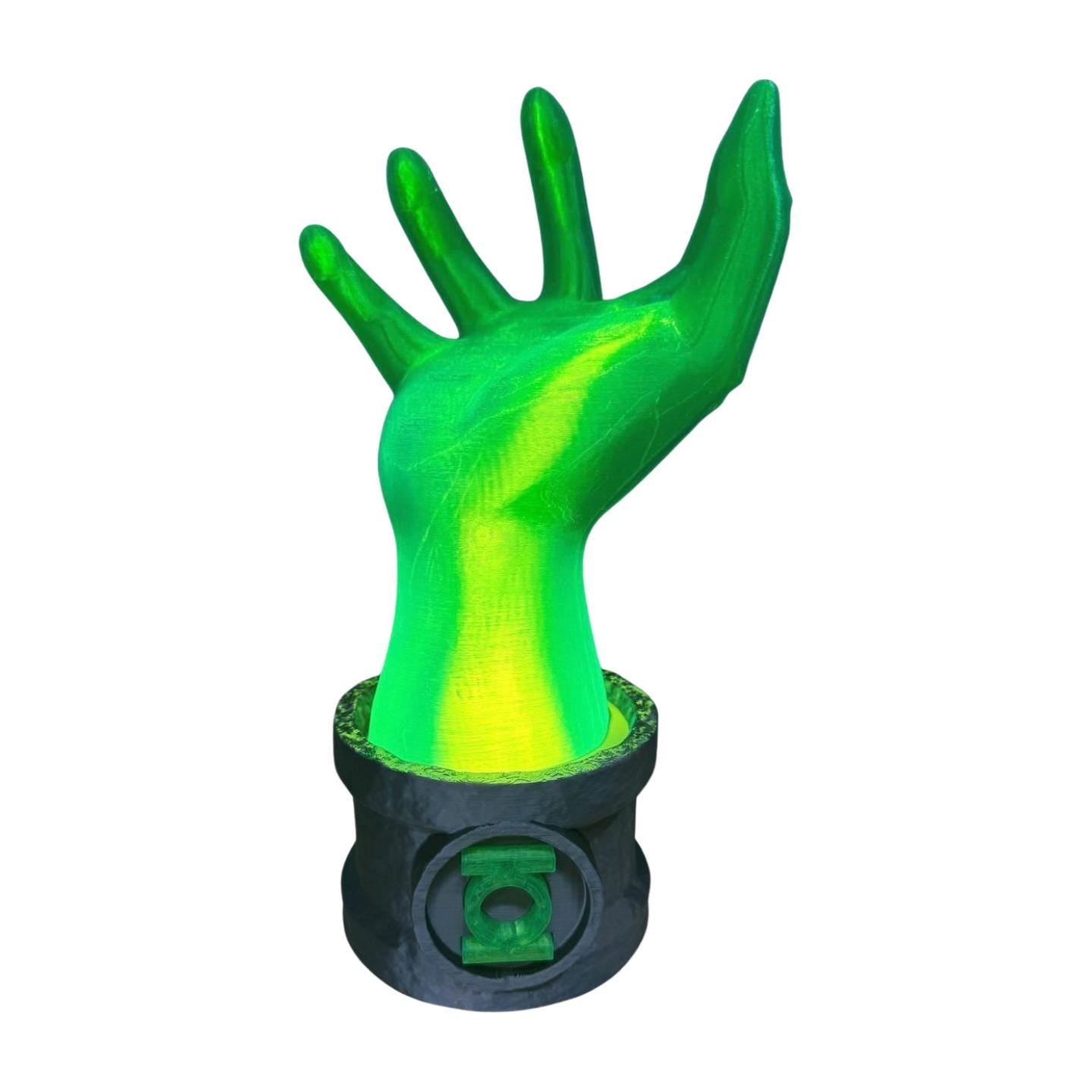 Green Lantern Inspired Light-Up Controller Stand | LED Gamer Desk Display