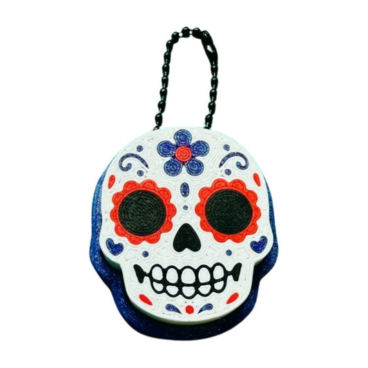 Sugar Skull Clicker Fidget | Día de Muertos Inspired Stress Relief Toy with Keychain Option