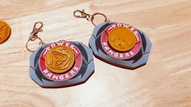 Mighty Morphin–Inspired Light-Up Fidget Clicker | Coin Style | Backpack, Desk & Gamer Toy