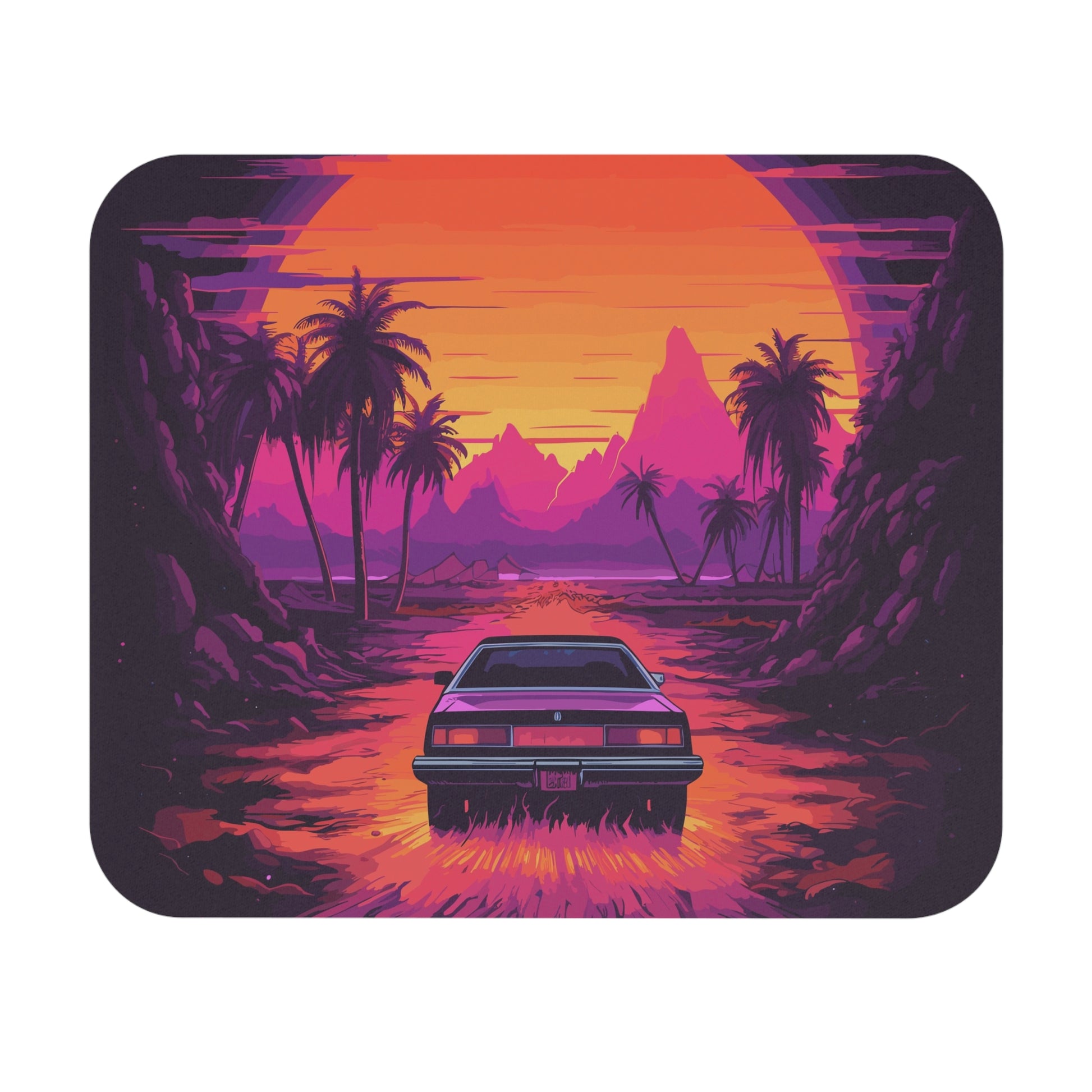 Drive-In Night retro vintage art mouse pad with retro drive-in design