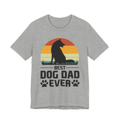Best Dog Dad Ever Retro Sunset Tee