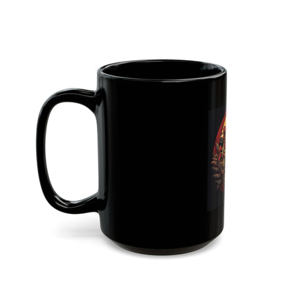 Tiger Wreath Black Mug