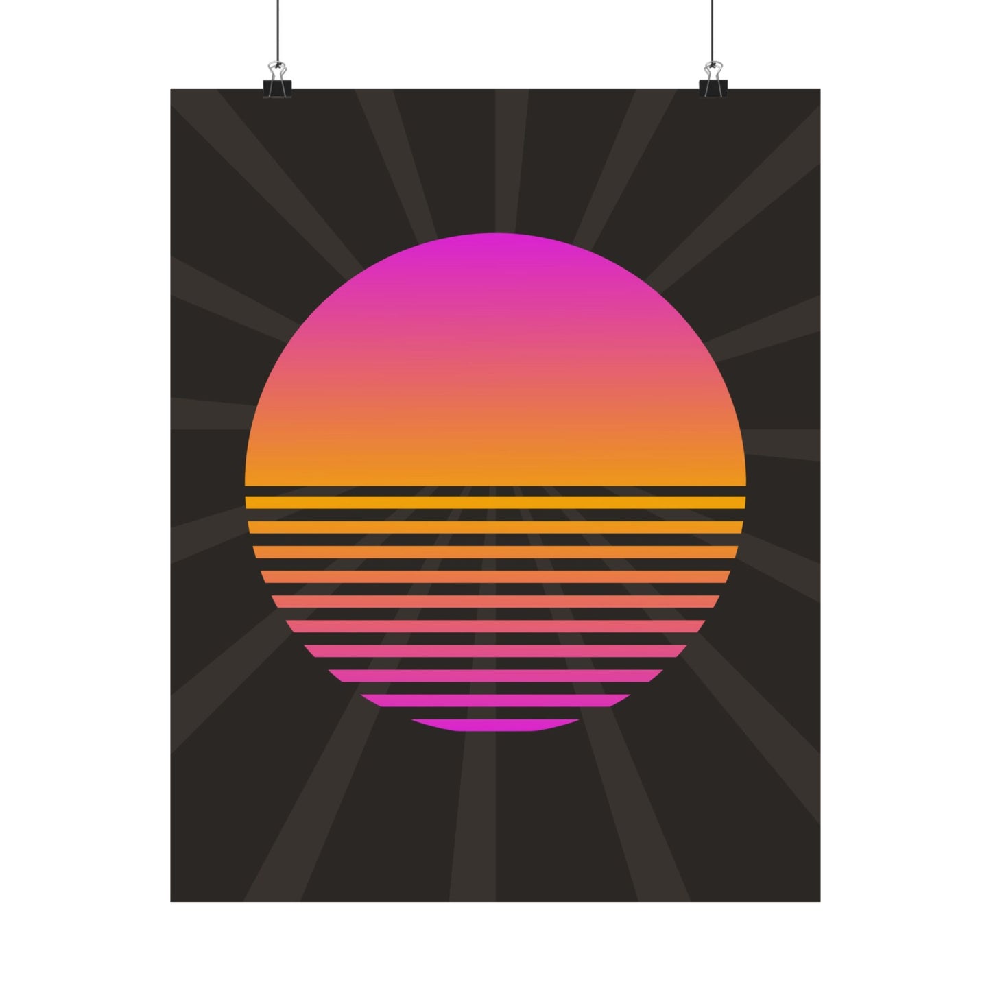 Sunset Grid Retro Poster