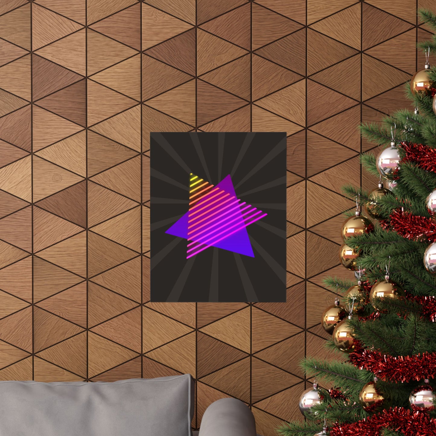 Neon Star Retro Poster
