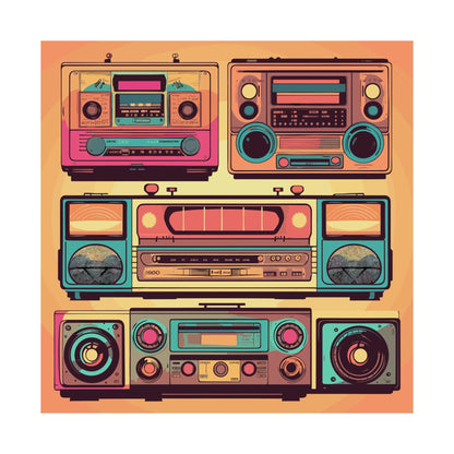 Boombox Collection Square Art Print