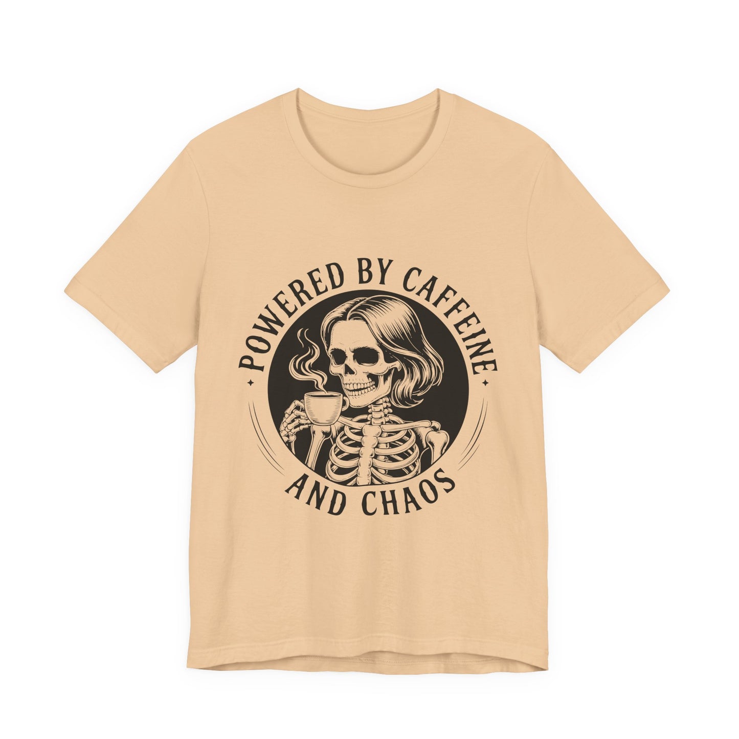 Powered by Caffeine and Chaos Skeleton Tee