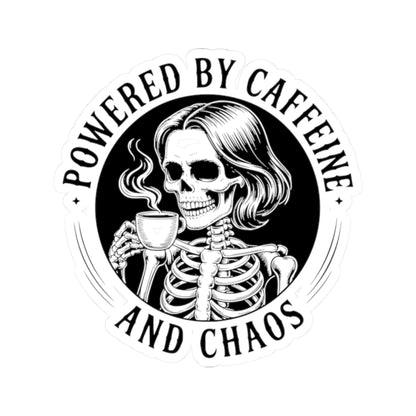 Powered by Caffeine and Chaos Kiss-Cut Sticker