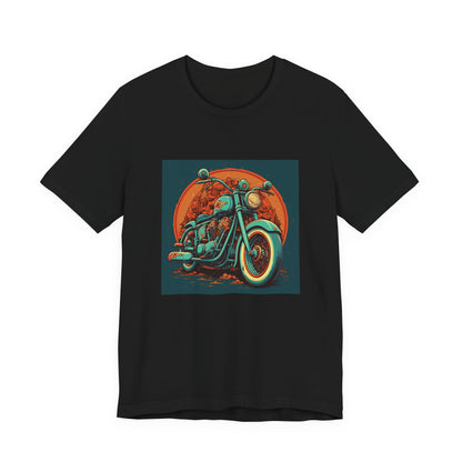 Classic Motorcycle Sunset retro vintage art unisex t-shirt with vintage motorcycle design