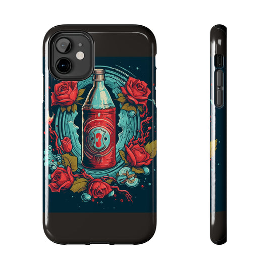 Soda & Roses retro vintage art tough phone case with vintage soda pop design