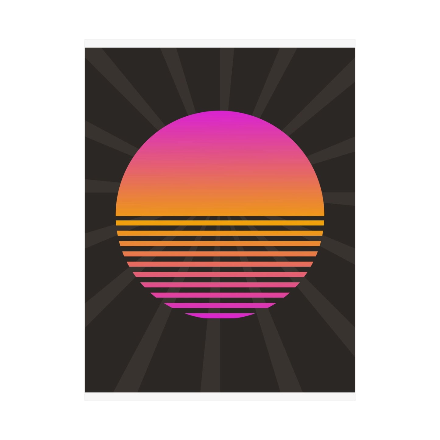 Sunset Grid Retro Poster