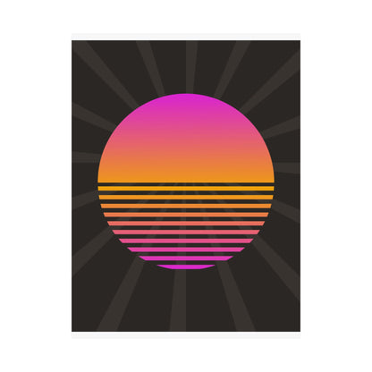Sunset Grid Retro Poster