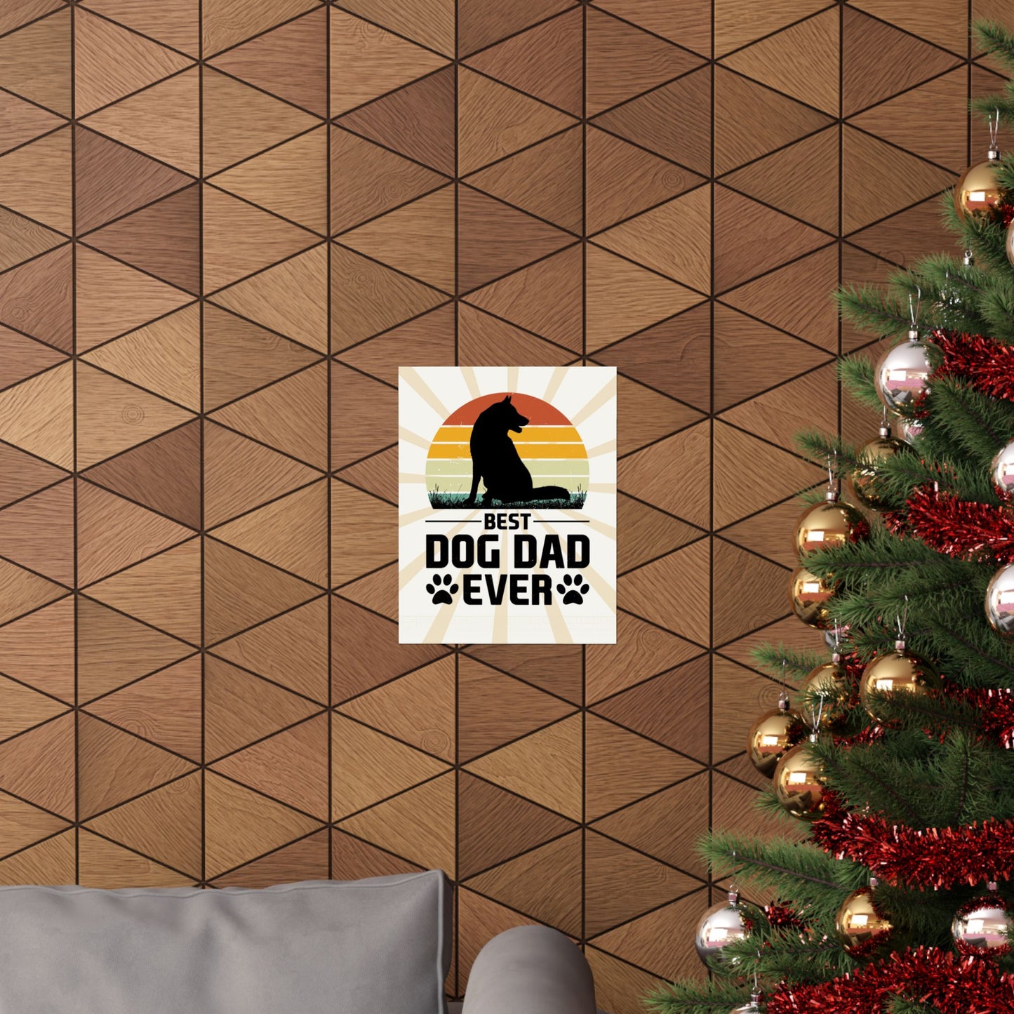 Best Dog Dad Ever Retro Poster