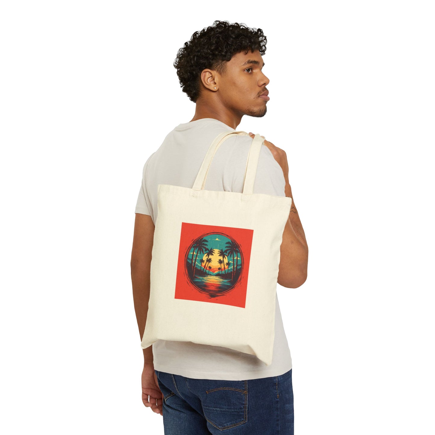 Palm Island Canvas Tote