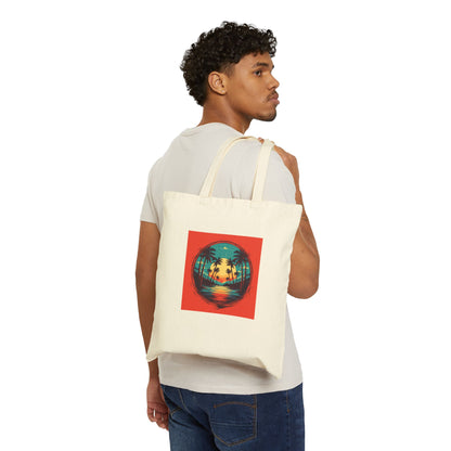 Palm Island Canvas Tote