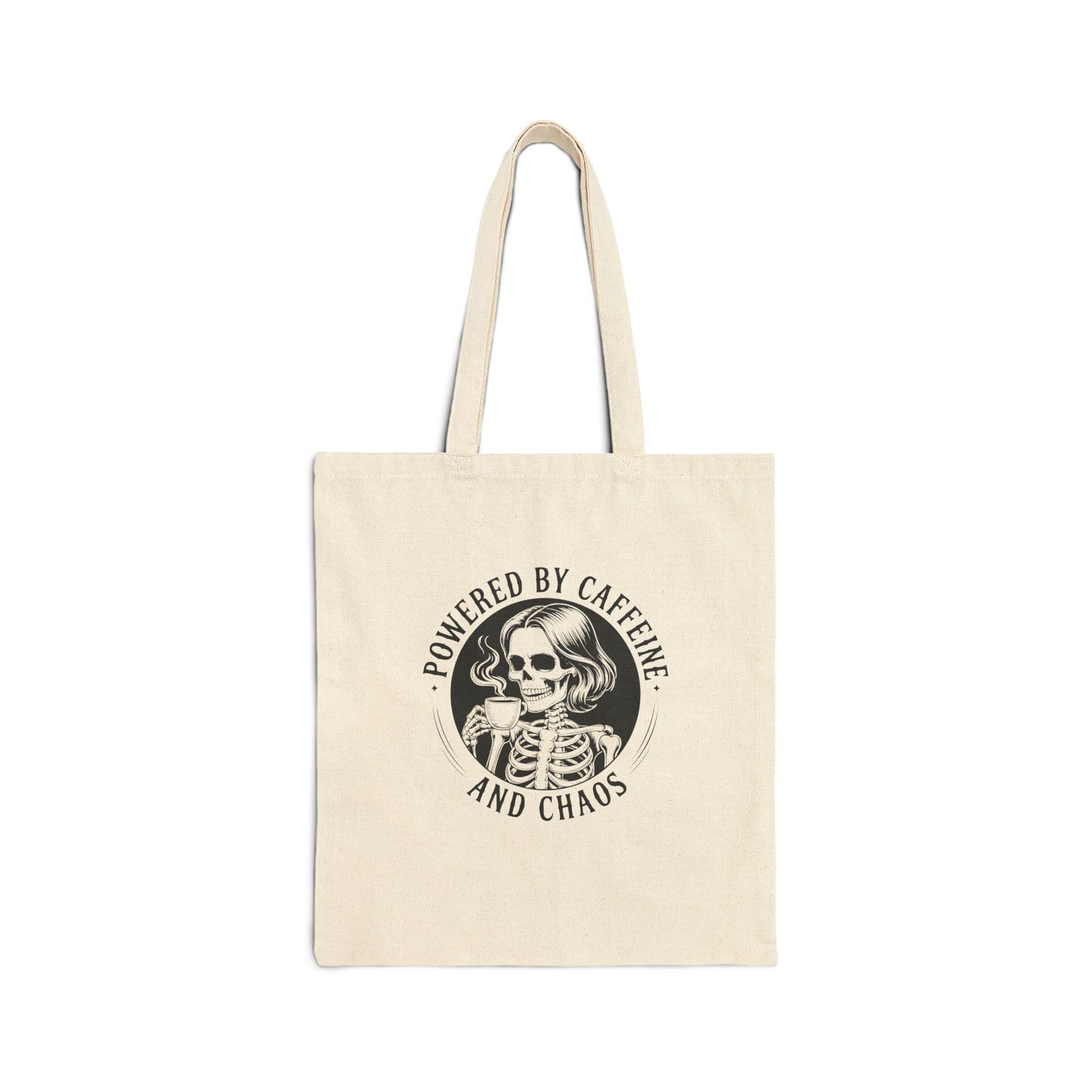 Powered by Caffeine and Chaos Canvas Tote Bag
