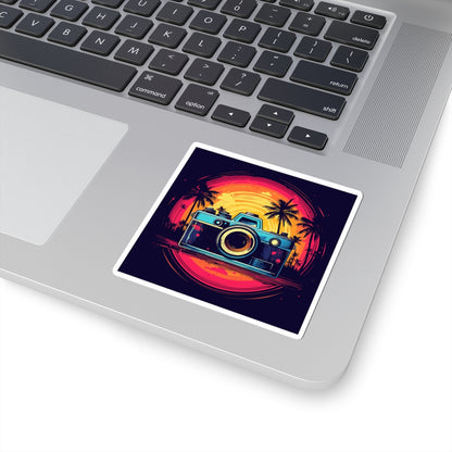 Retro Camera Sunset Sticker