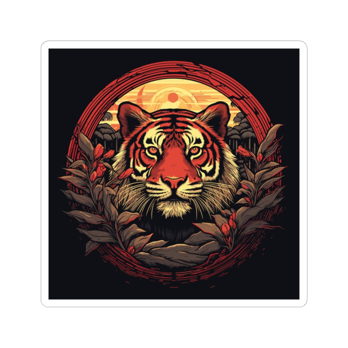 Tiger Wreath Sticker