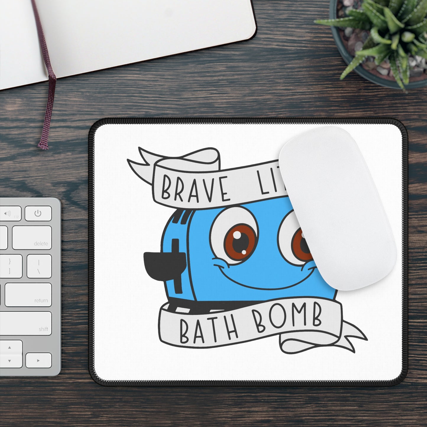 Brave Little Bath Bomb Mouse Pad | Cute Desk Setup Upgrade | Non Slip Gaming & Office Mousepad 9x7