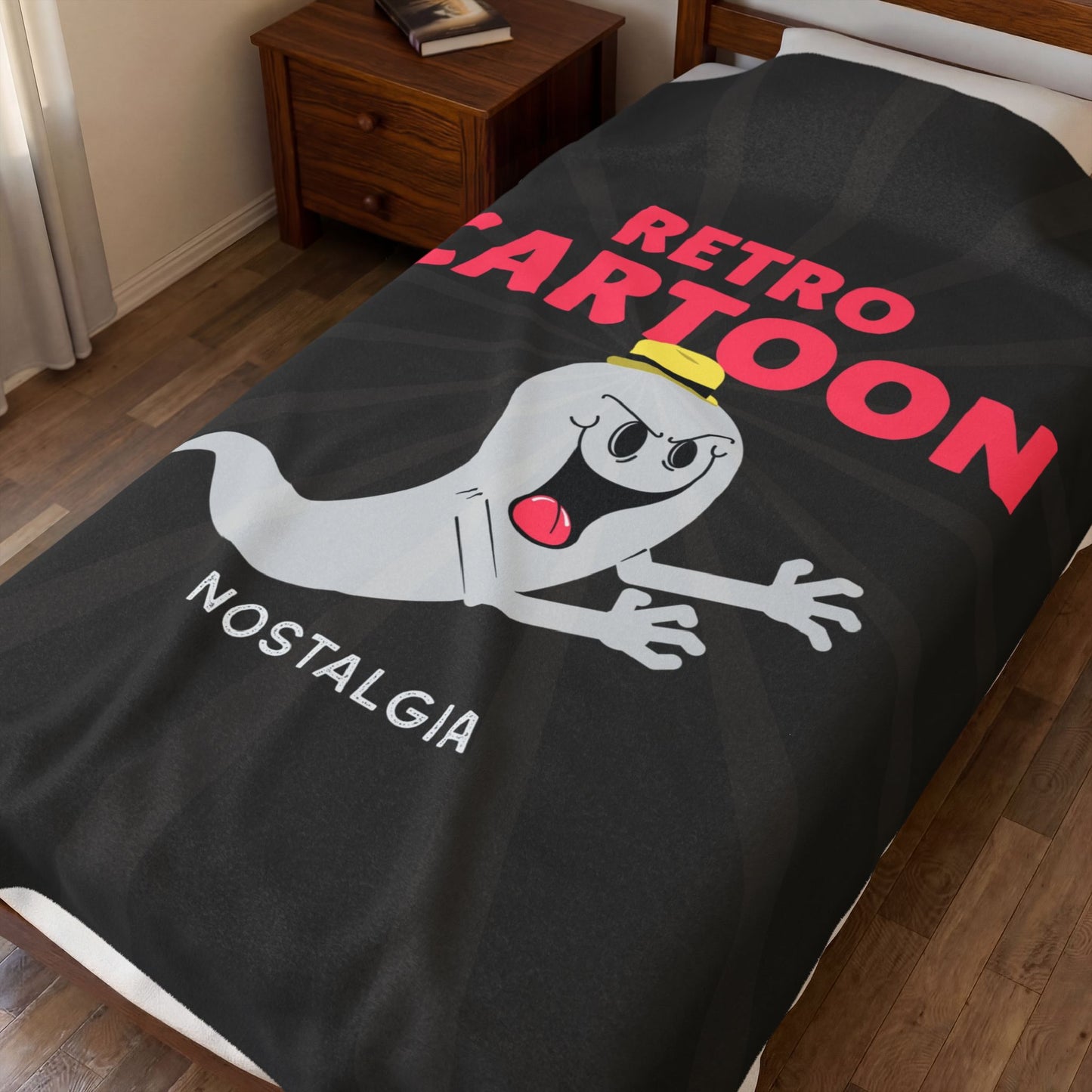 Retro Cartoon Ghost Velveteen Plush Blanket