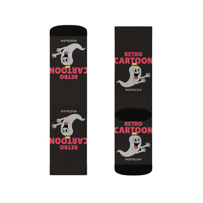Retro Cartoon Ghost Crew Socks