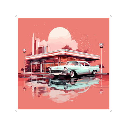 Chrome & Neon Diner Sticker