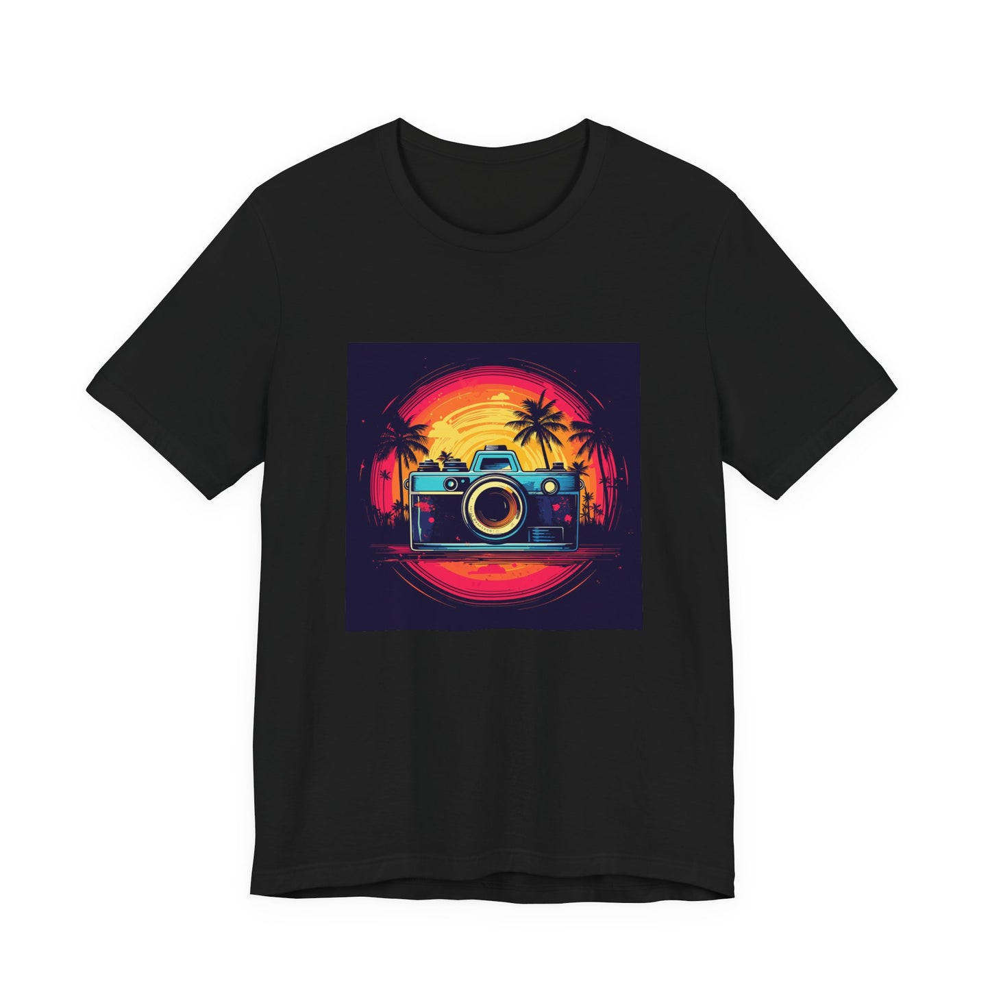 Retro Camera Sunset retro vintage art unisex t-shirt with vintage camera design
