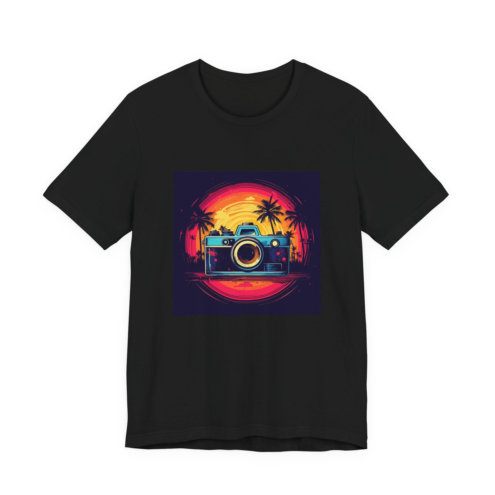 Retro Camera Sunset retro vintage art unisex t-shirt with vintage camera design