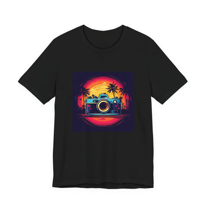 Retro Camera Sunset retro vintage art unisex t-shirt with vintage camera design