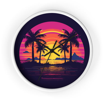 Neon Lagoon Wall Clock