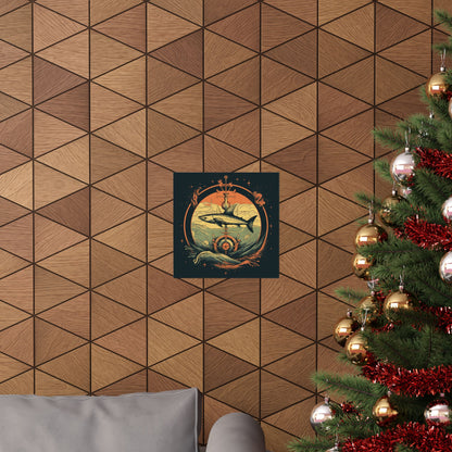 Shark Compass Square Art Print