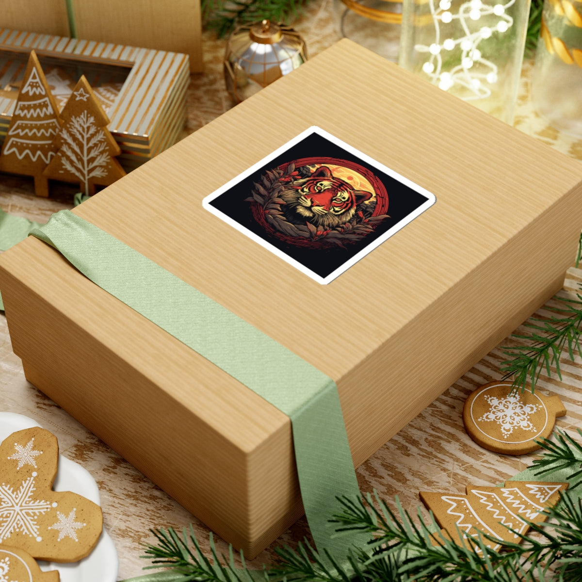 Tiger Wreath Sticker
