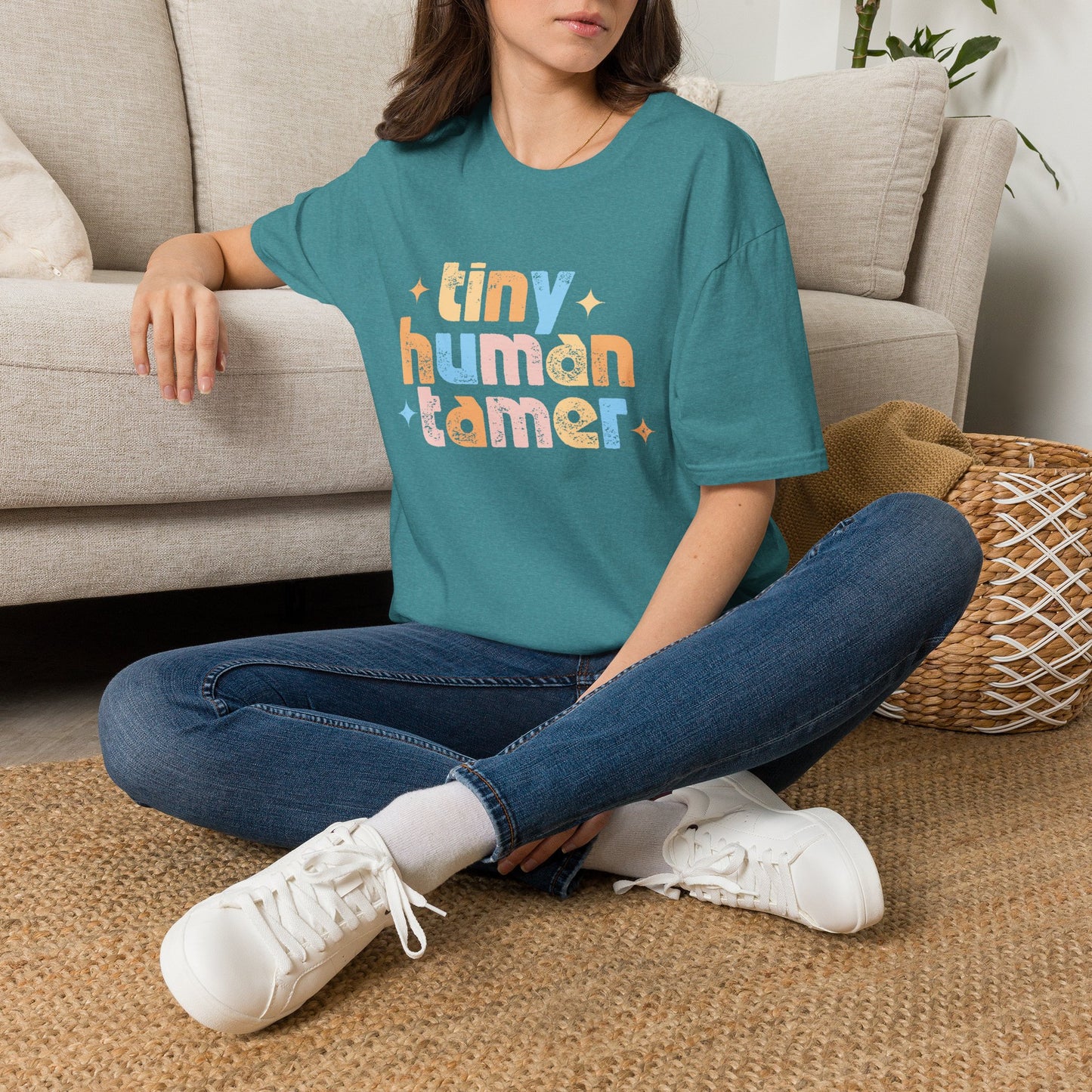 Tiny Human Tamer Retro Parenting Tee