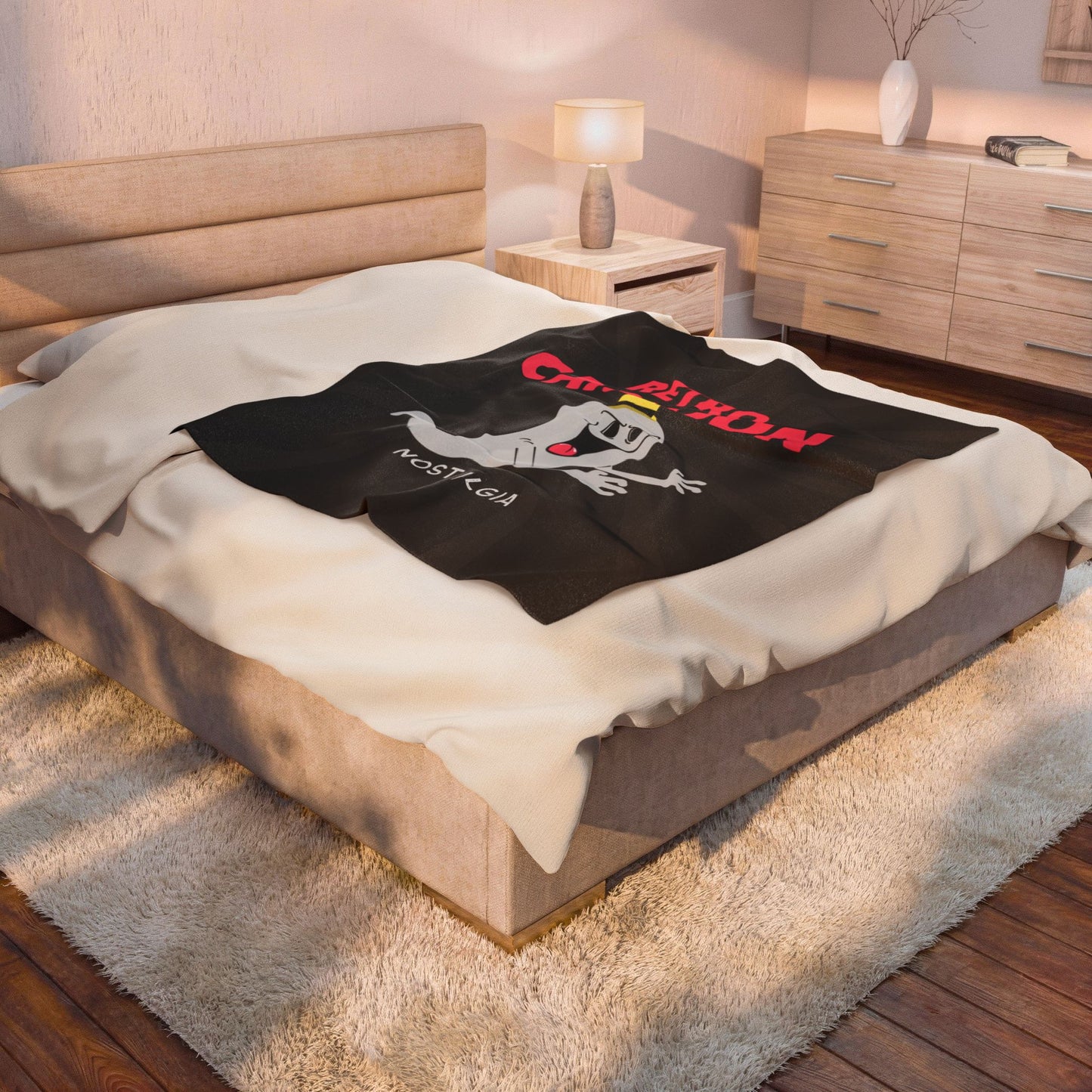 Retro Cartoon Ghost Velveteen Plush Blanket