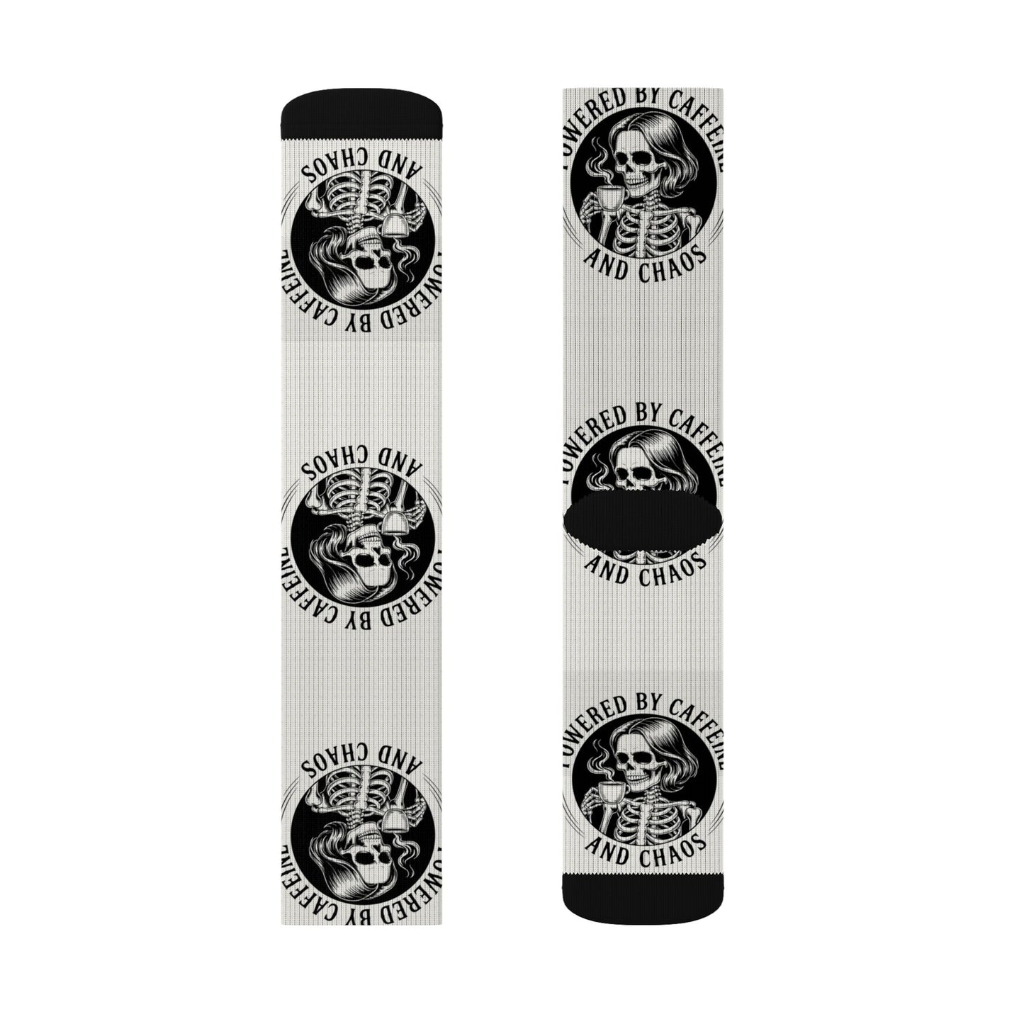 Powered by Caffeine and Chaos Crew Socks