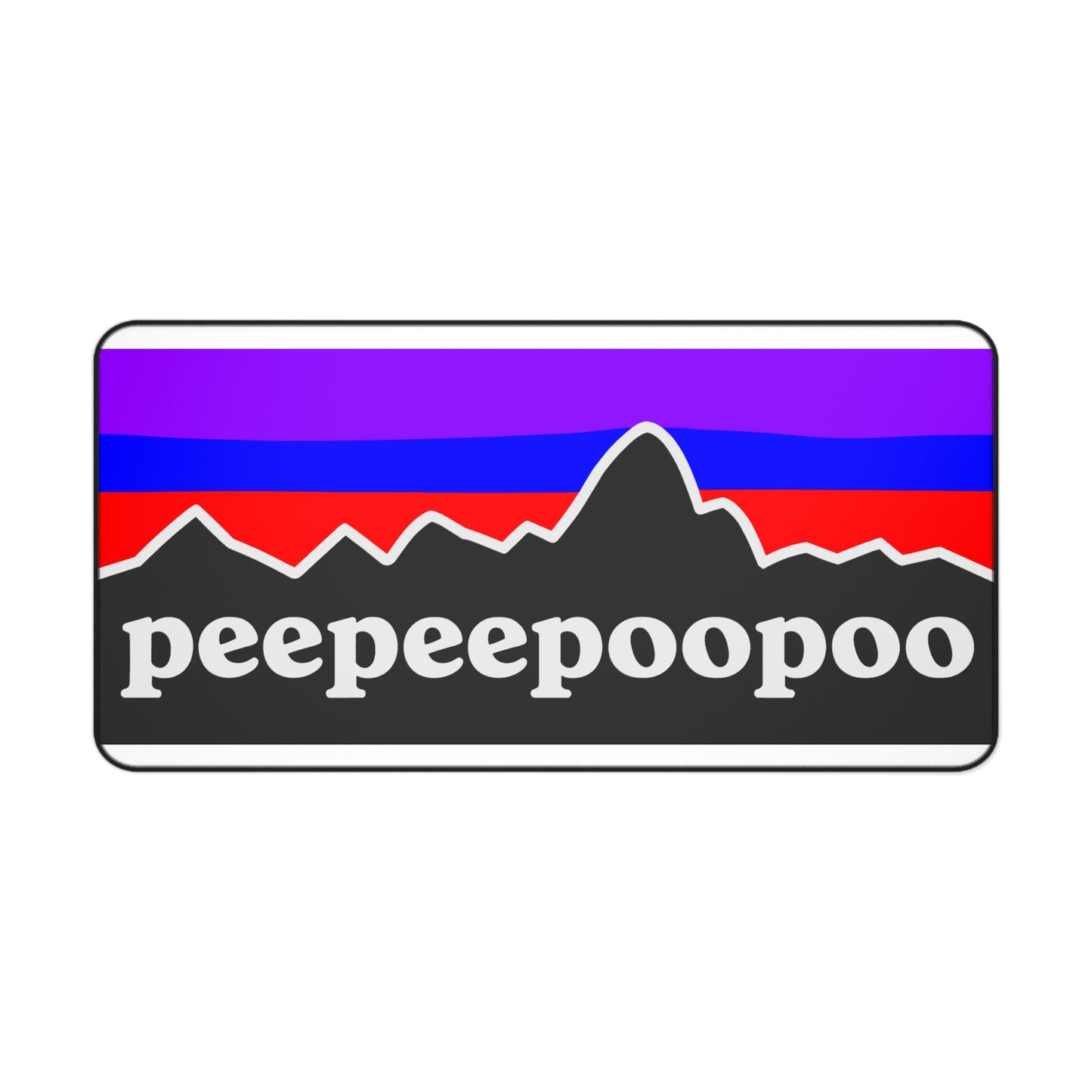 PeePeePooPoo Funny Desk Mat | Gamer Mouse Pad | Parody Outdoor Style Desk Pad | Gaming Setup Desk Mat