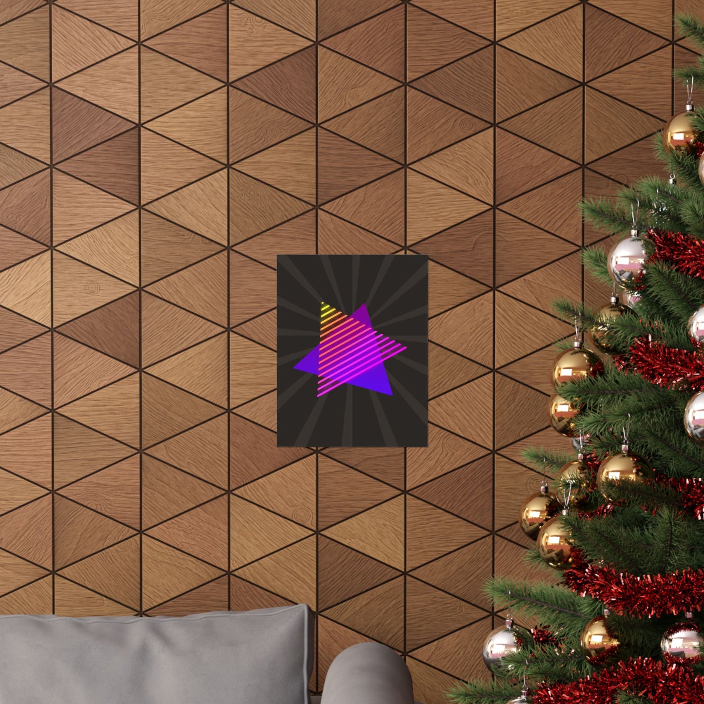 Neon Star Retro Poster