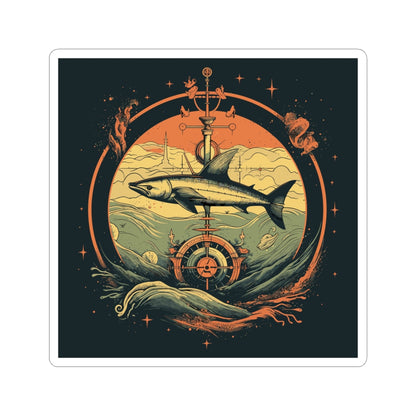 Shark Compass Sticker