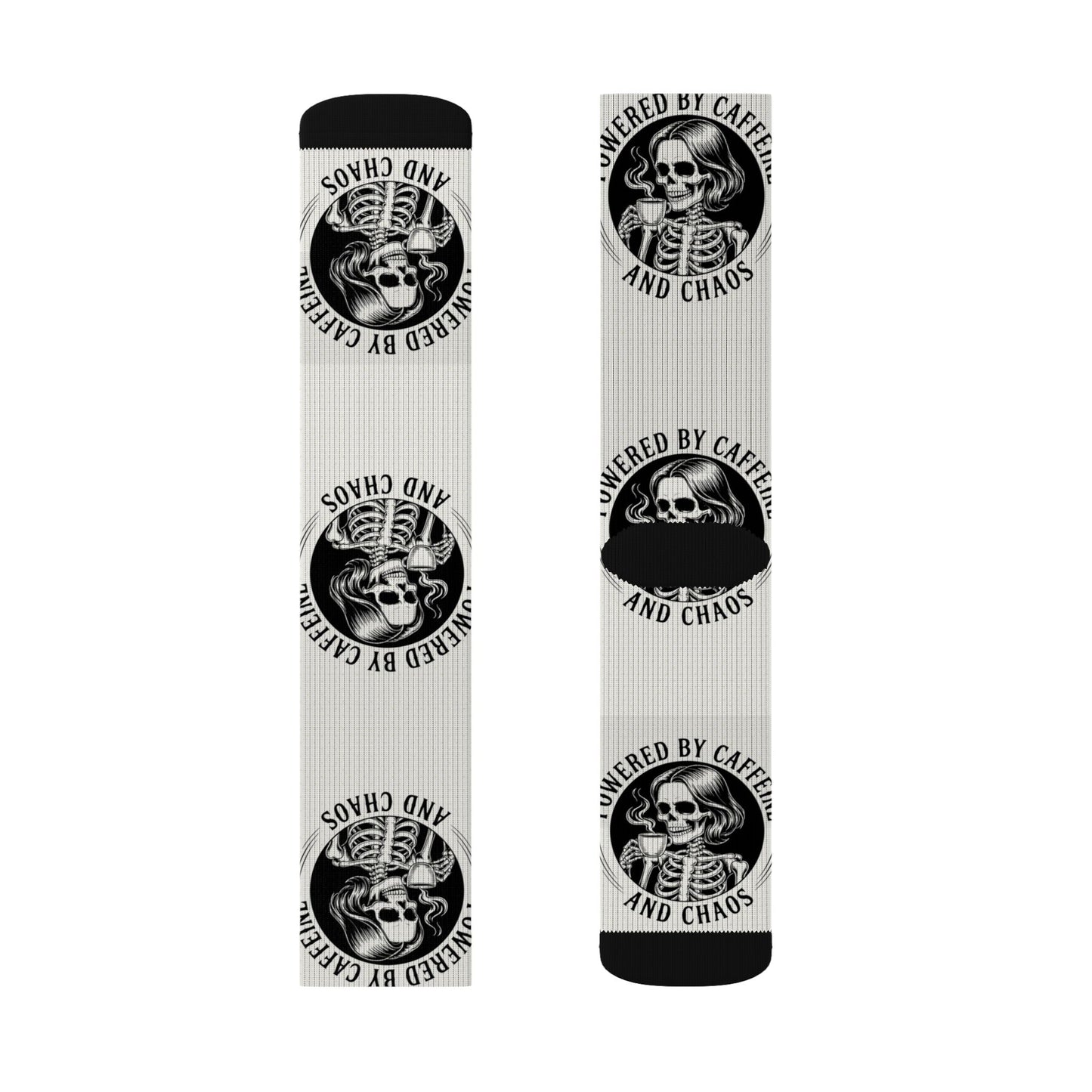 Powered by Caffeine and Chaos Crew Socks
