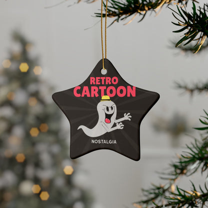 Retro Cartoon Ghost Ceramic Ornament