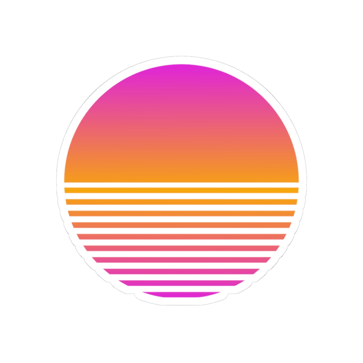 Sunset Grid synthwave sunset kiss-cut vinyl sticker