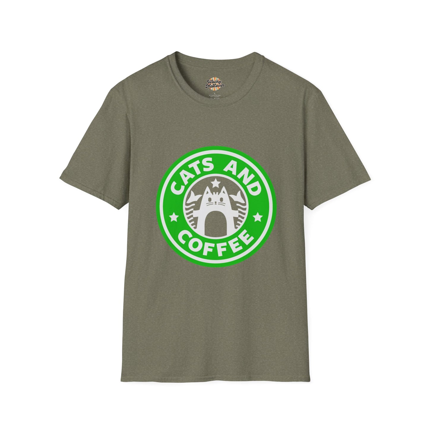 Cats And Coffee Retro Café Tee