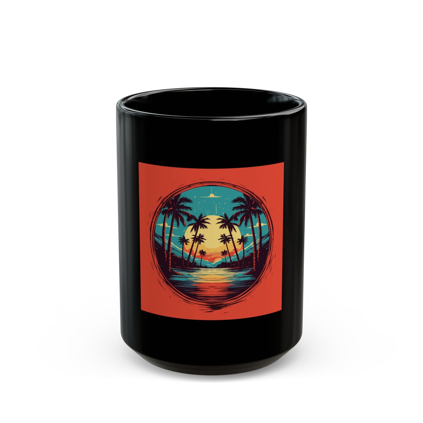 Palm Island Black Mug