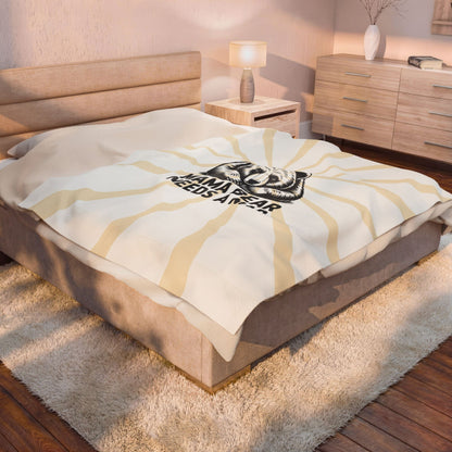 Mama Bear Needs a Nap Velveteen Plush Blanket