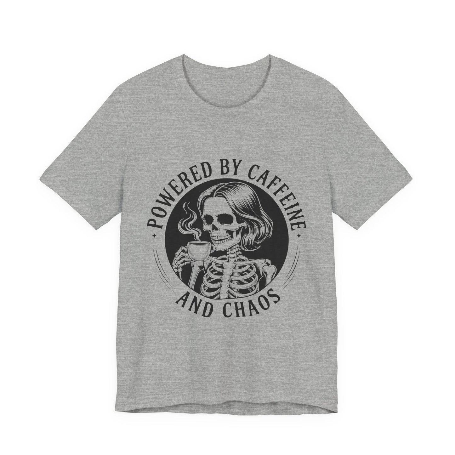 Powered by Caffeine and Chaos Skeleton Tee